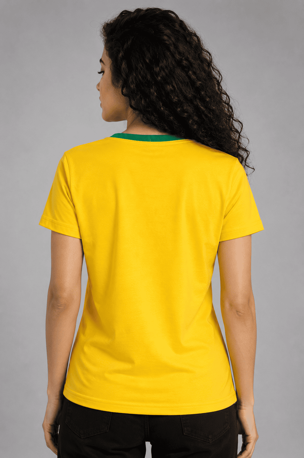 CAMISETA BABYLOOK BRASIL ALGODÃO - Bate no peito