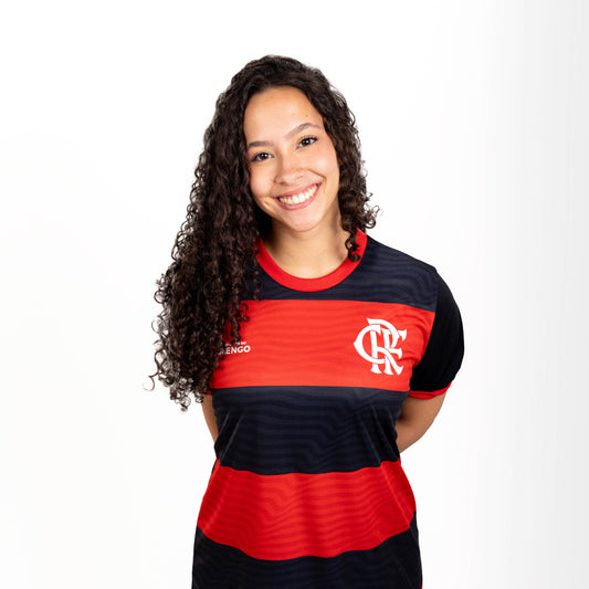 FLAMENGO - CAMISETA TORCEDOR - EMOÇÃO - PRETO C/ VERMELHO