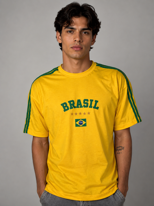 CAMISETA OVERSIZED  BRASIL AMARELA