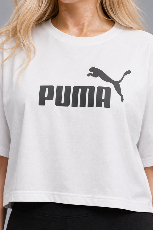 CAMISETA CROPPED ESS NO. 1 LOGO RELAXED FEMININA BRANCO - PUMA
