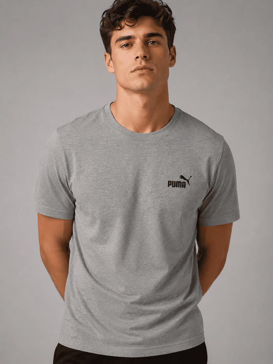 CAMISETA ESSENTIALS SMALL LOGO NO.1 MASCULINA CINZA - PUMA