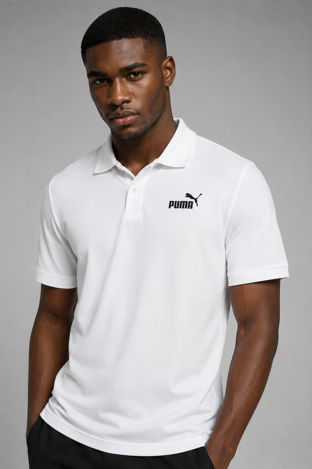 CAMISA POLO ESSENTIALS NO. 1 LOGO PIQUE MASCULINA BRANCO - PUMA